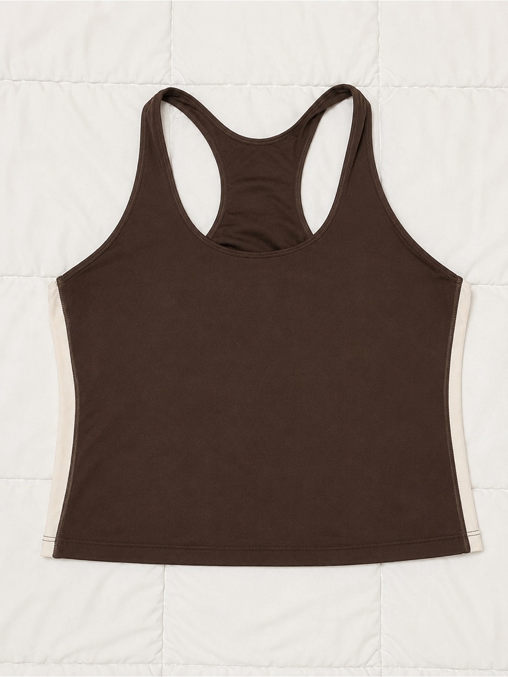 Pro Player Brown Tank Top with Cream Side Panels